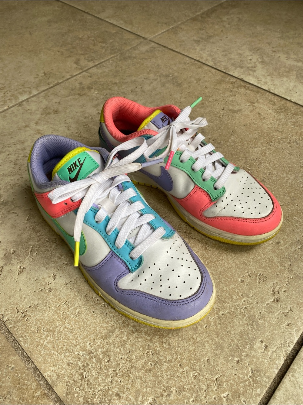 Nike Kids Dunk Low-Top Sneakers Easter Candy colors